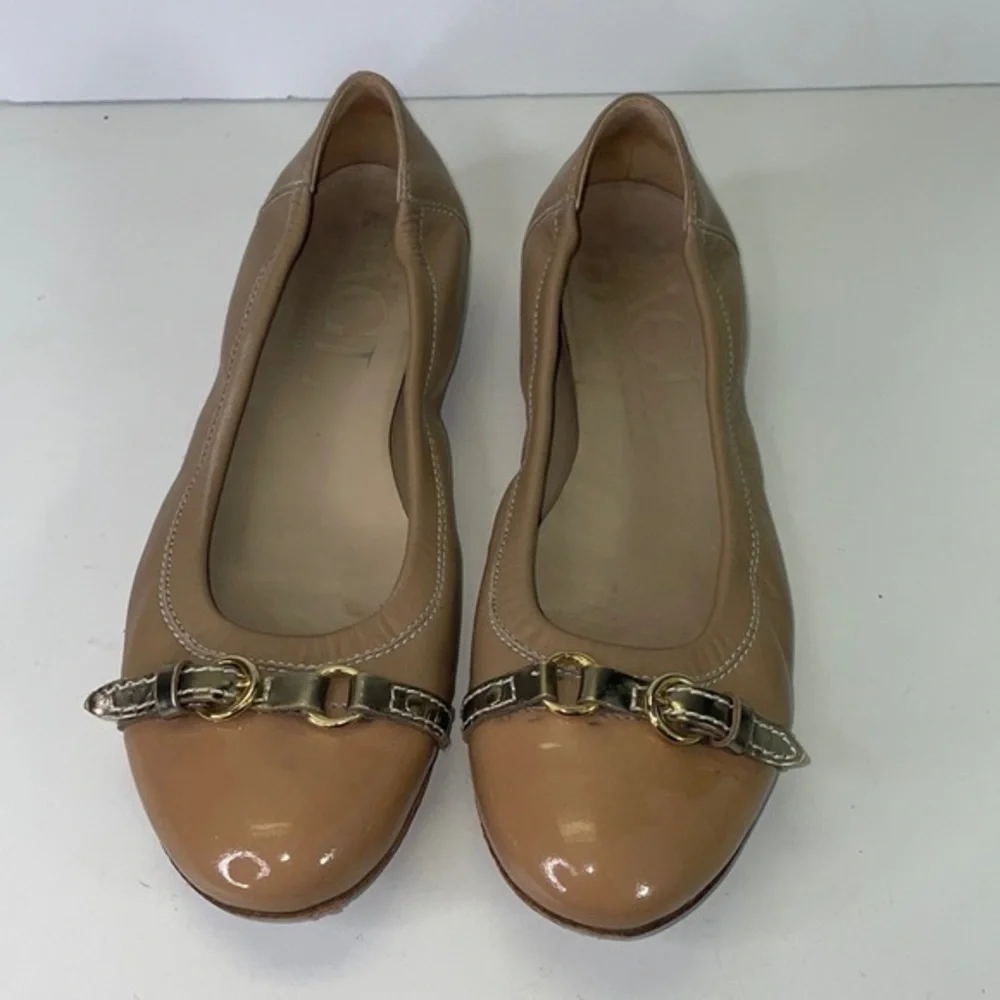 AGL 39 1/2 Tan, ballet flats with buckle
